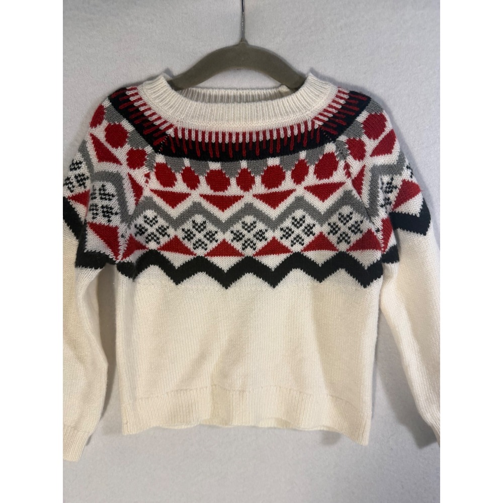 Okie Dokie Toddler 3T Fair Isle Sweater Red Black White Christmas Holiday Knit